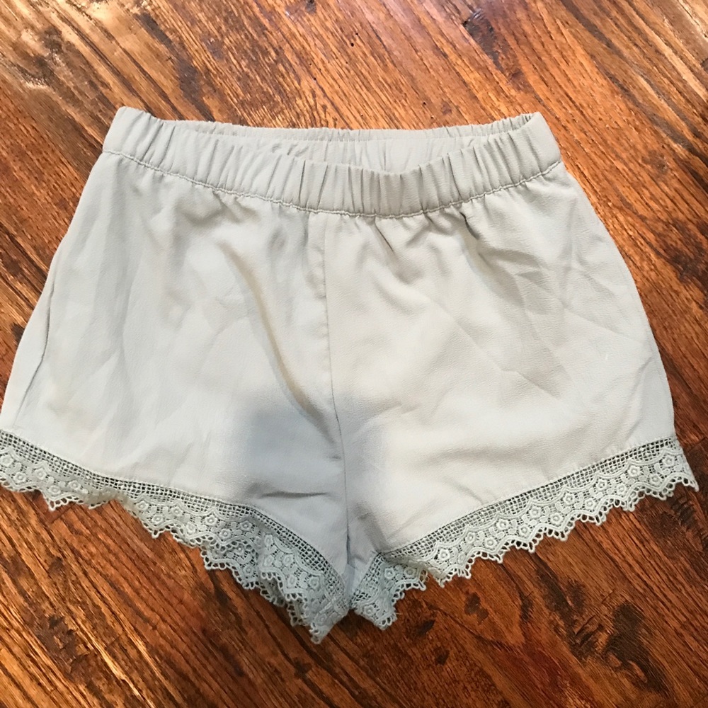 F21 Mint Green Lace trim shorts