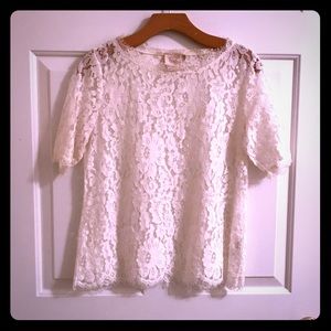 Anthropologie white lace blouse