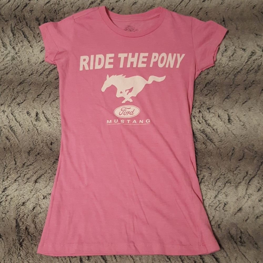 Pink ford mustang tee shirt
