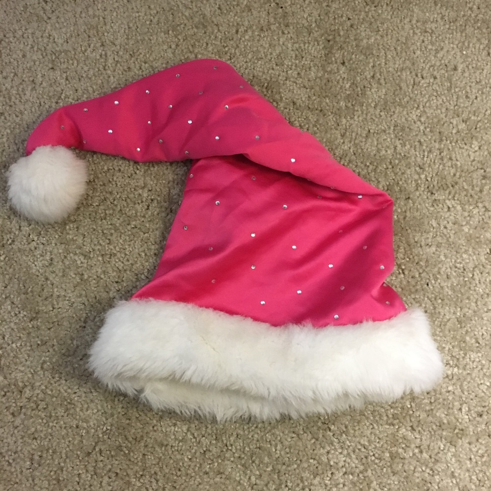 Victoria's Secret hot pink bling Santa hat