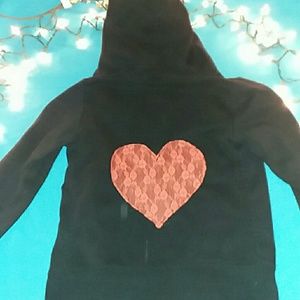 💙 Rue 21, Love Sweatshirt with lace heart. 💙