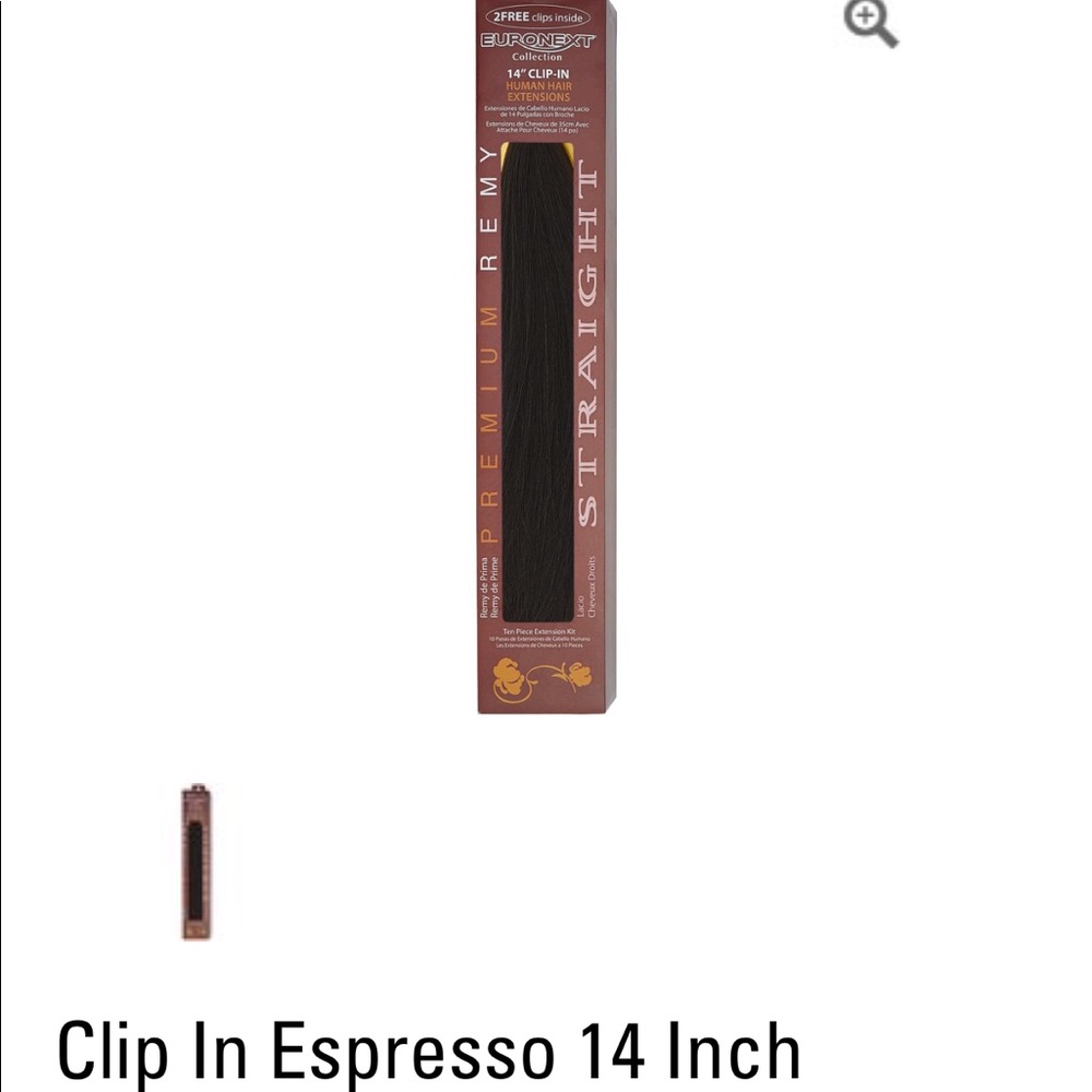 Clip in 14” Human Hair Extensions— Espresso