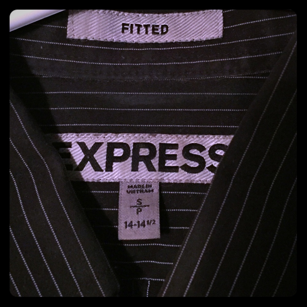 Black pinstriped express dress shirt men’s
