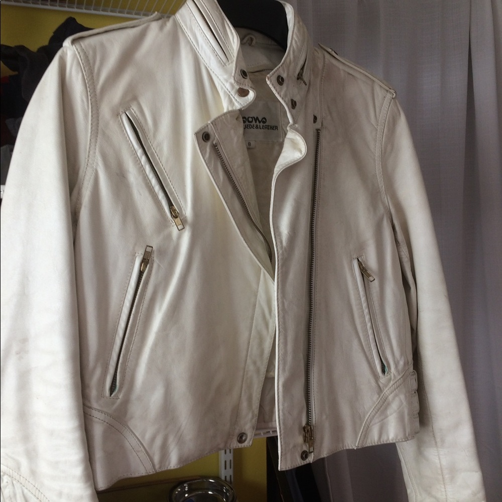 Wilson's vintage white leather moto  jacket