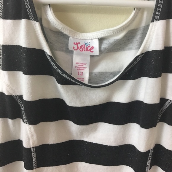 Justice Black &White stripe dress. - Picture 2 of 4