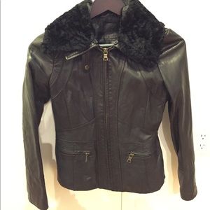 Banana Republic Black Moto Leather Jacket XS