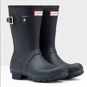 Hunter Rain Boots, Short, Navy Blue