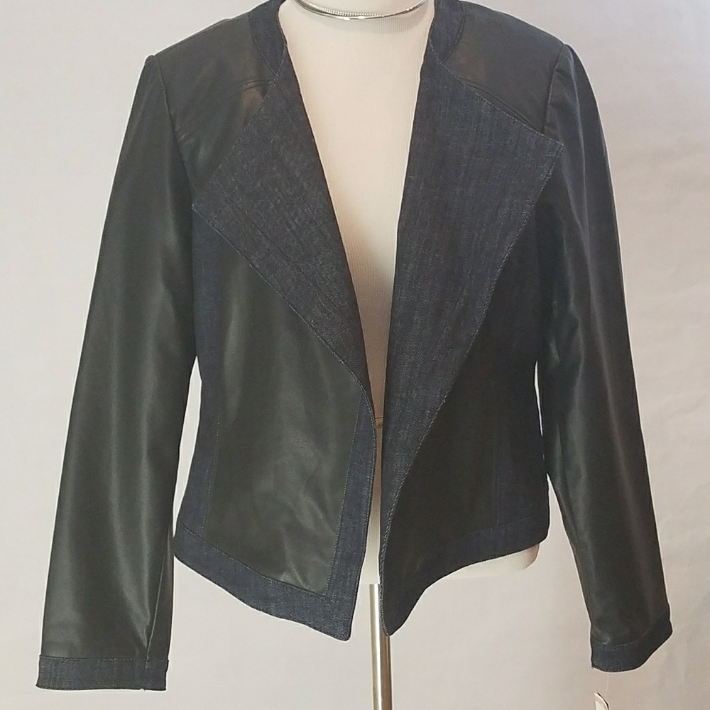 NET INC Pleather & Denim sz 2X Jacket