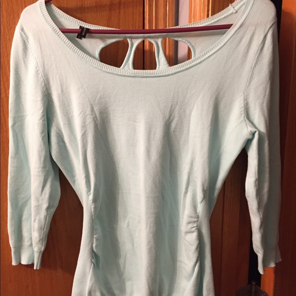 Maurice’s boat neck turquoise 3/4 sweater