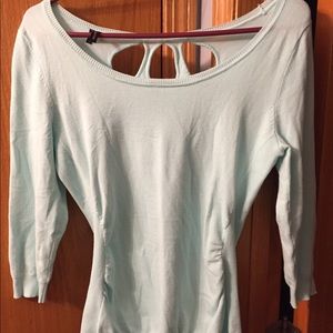 Maurice’s boat neck turquoise 3/4 sweater