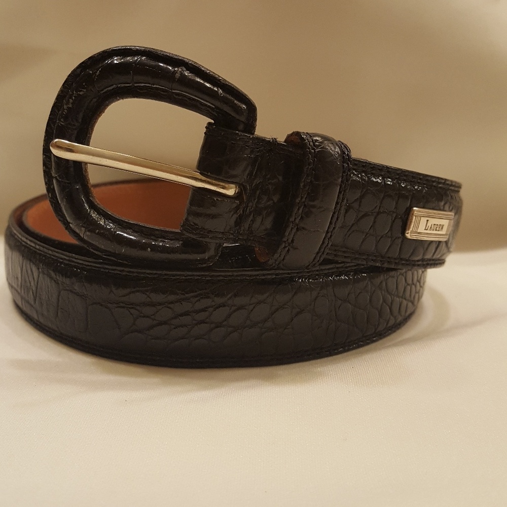 Leather Croc Ralph Lauren Belt