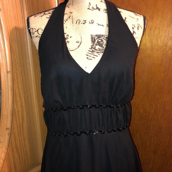 HALTER DRESS HOLIDAY PARTY EVENING GOWN SZ 16 - Picture 4 of 8