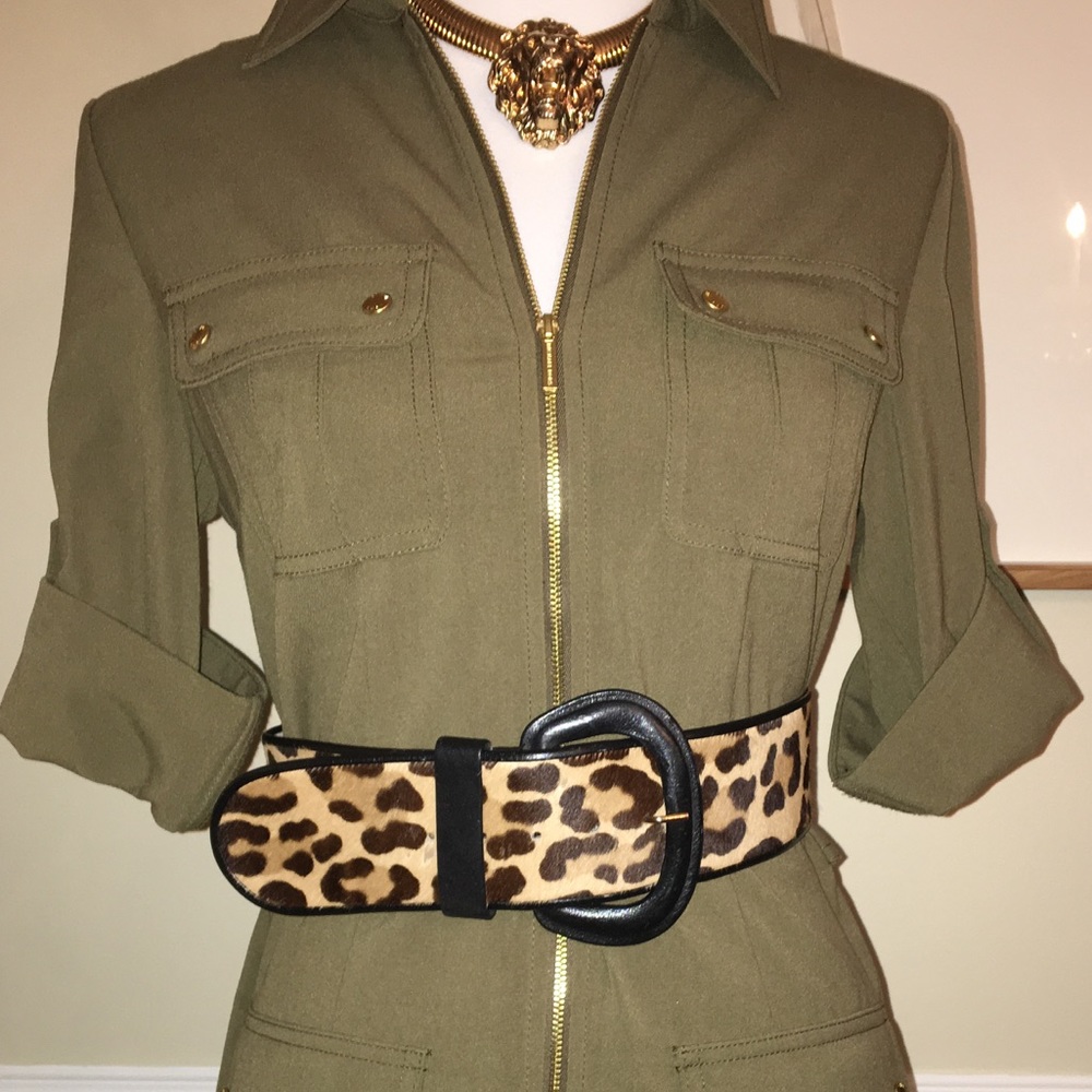 Belt : Anne Klein by Calderon Horsehair Leopard