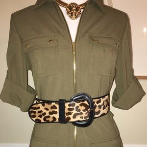Belt : Anne Klein by Calderon Horsehair Leopard