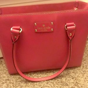 Kate spade hot pink square tote with wallet