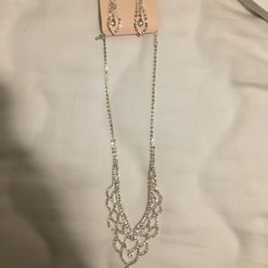 David's Bridal Necklace & Earrings set