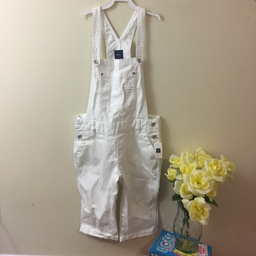 Gap White Jean Overalls