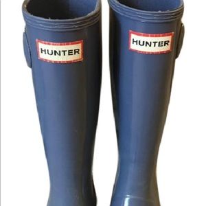 Girls size 4 grayish blue hunter boots