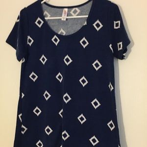 Lularoe XS Classic T. Navy and white print