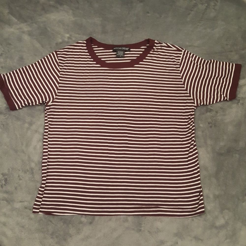 Cropped striped tee