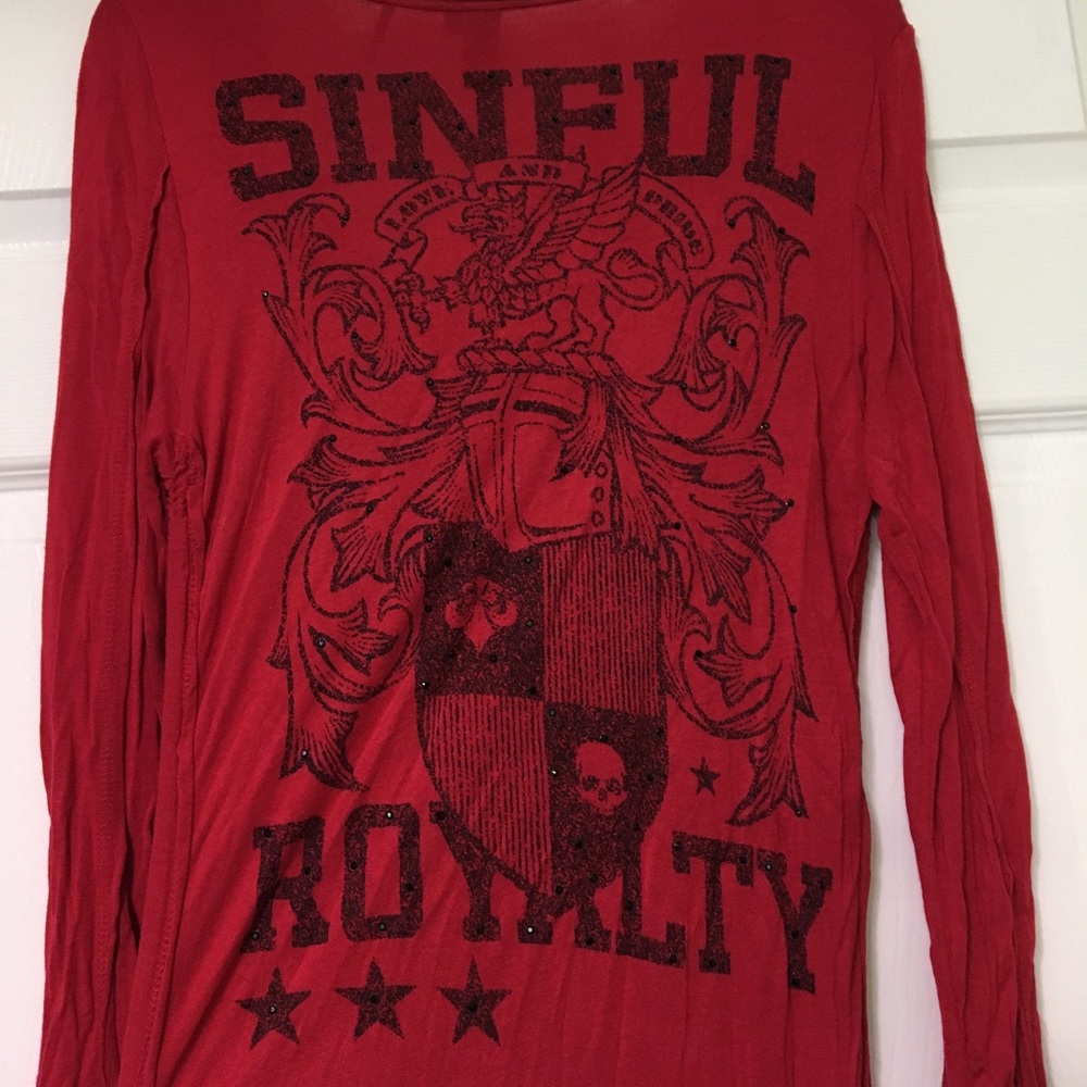 Sinful Long Sleeved Red Shirt