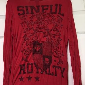 Sinful Long Sleeved Red Shirt
