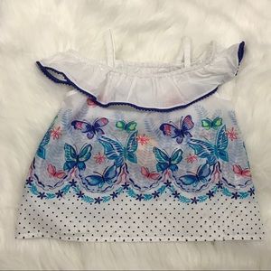 Gymboree girls white butterfly print top size 3T