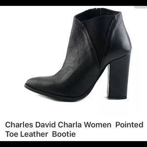 NIB Charles David Charla Black Ankle Booties 7.5