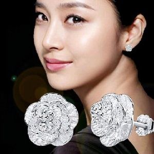 Women fashion jewelry romance flower stud earrings