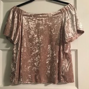 Blush Velvet Strapless Top
