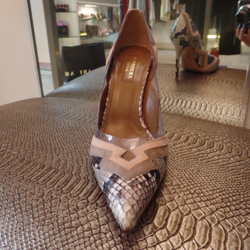 Aquazzura Frankie Pump Snake/Sude/PVC