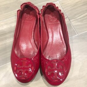 Tory Burch Red Patent Leather Reva, Size 7