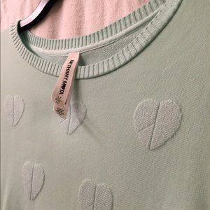 Aeropostale-Bethany Mota Aqua Long-Sleeve Crop Top