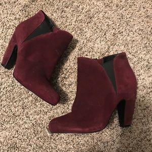 Steve Madden Maroon Suede Ankle Booties