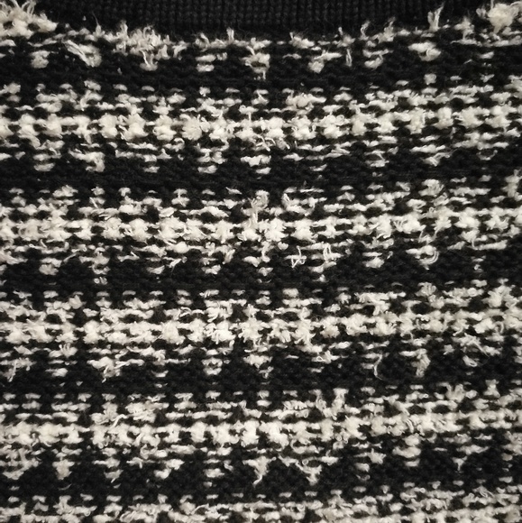 *Loft* Zipper front black and white strips sweater - Picture 2 of 3