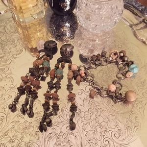 Boho bracelet and matching earrings