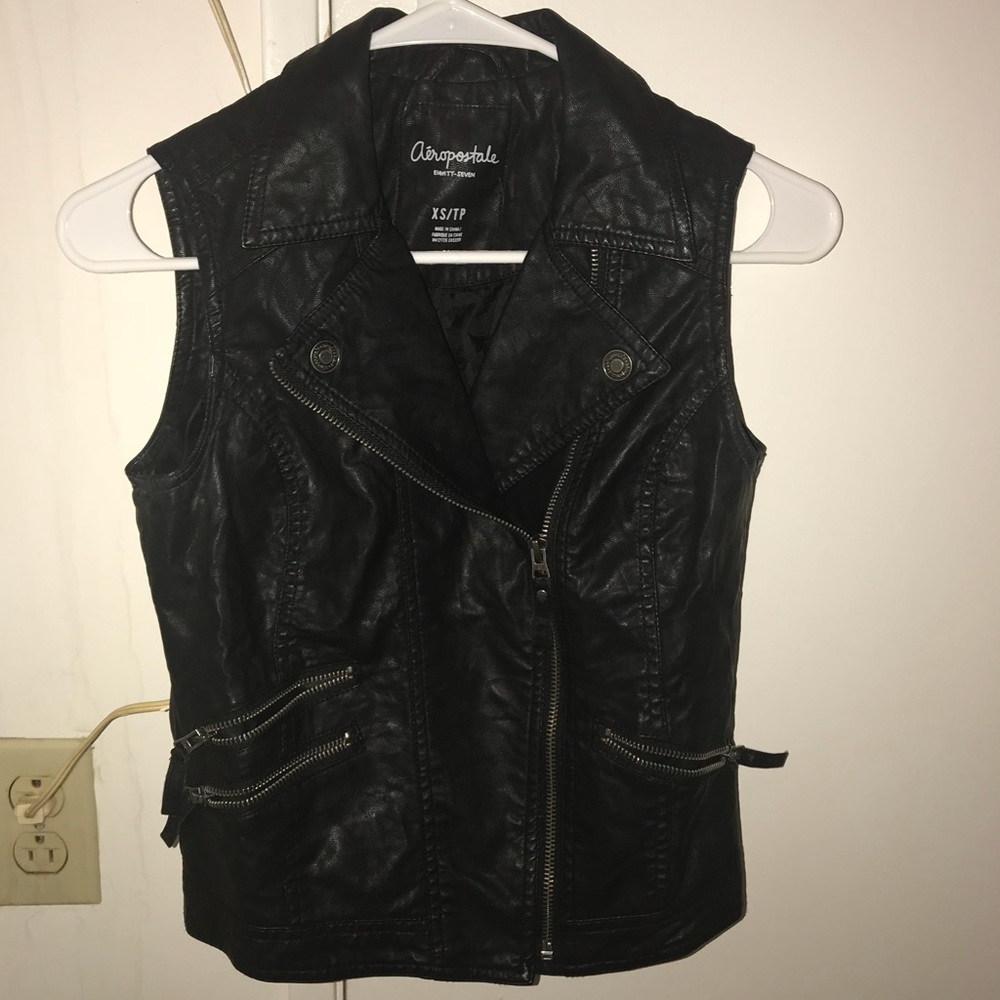 Black motorcycle vest AERO