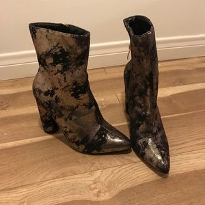 Never worn metallic gold booties