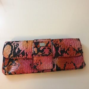 Faux snake skin clutch