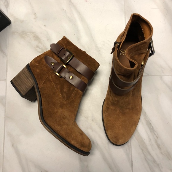 franco sarto block heel booties