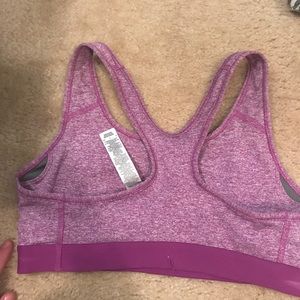 Purple nike swoosh sports bra