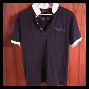 Men’s Forever 21 Polka Dot Navy Polo (M)