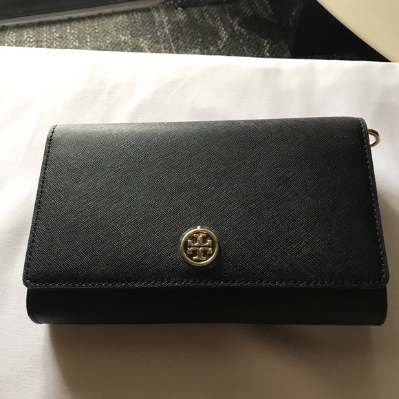 🚫SOLD🚫Tory Burch ‘Robinson’ Chain Wallet Black🆕 - Picture 2 of 6
