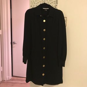 Diane von Furstenberg Black Button Dress