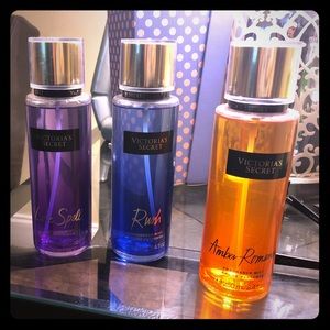 3 VS fragrance mists Love Spell Rush Amber Romance
