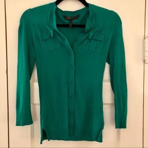 BCBG Green Cardigan, Size XS