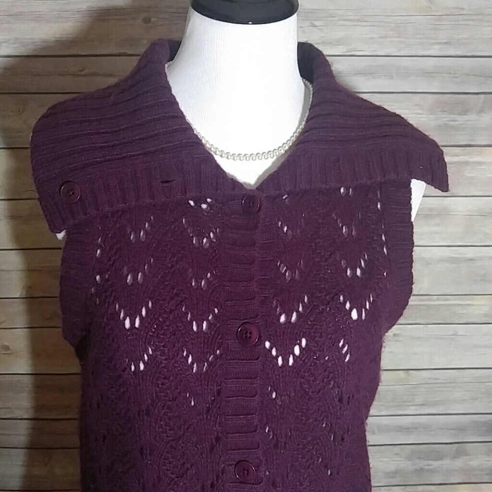 Talbots sleeveless collared cardigan - Picture 2 of 6