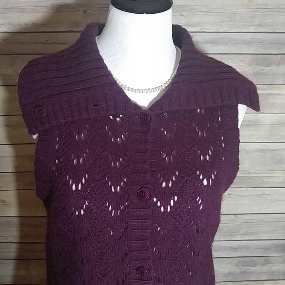 Talbots sleeveless collared cardigan - Picture 2 of 6