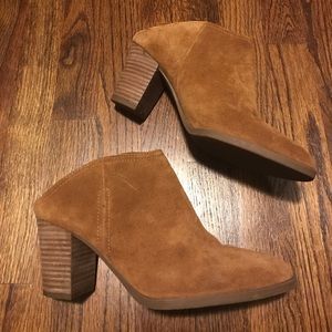 Tan suede booties