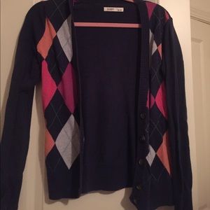 Preppy argyle style cardigan!